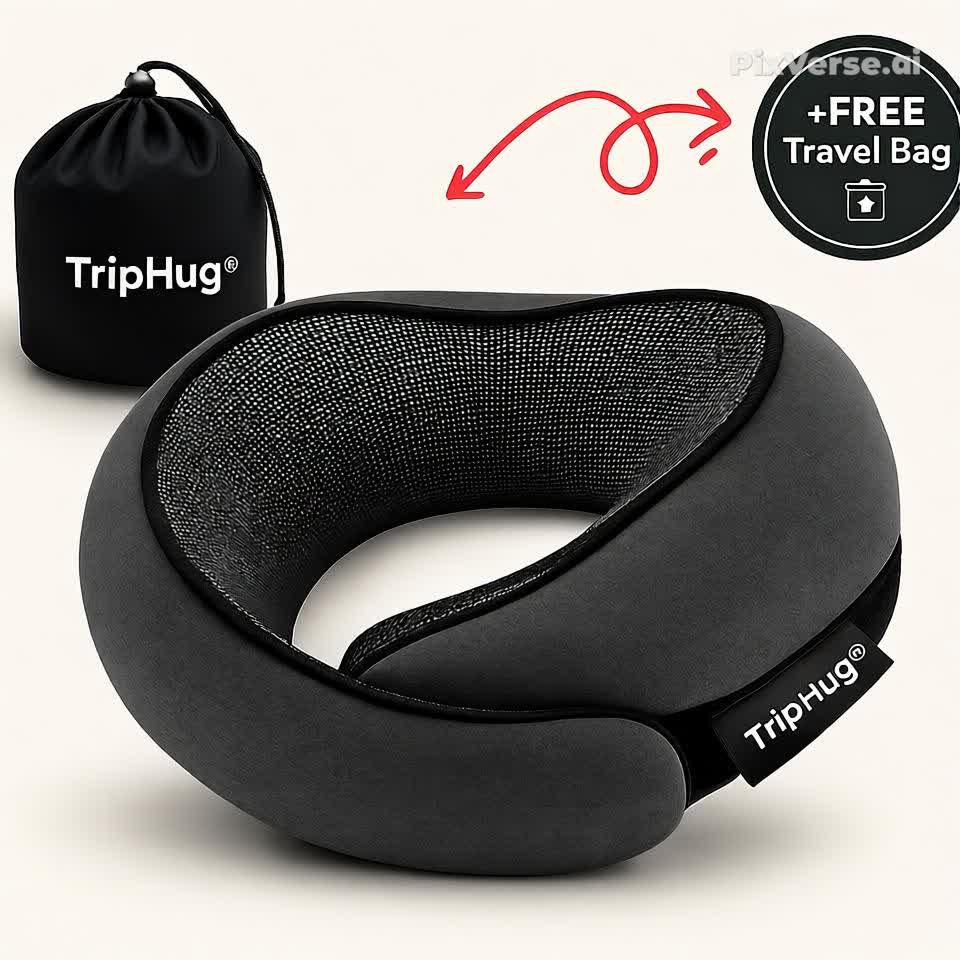 TripHug™ Travel Pillow – Dark Gray