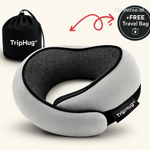 TripHug™ Travel Pillow – Light Gray