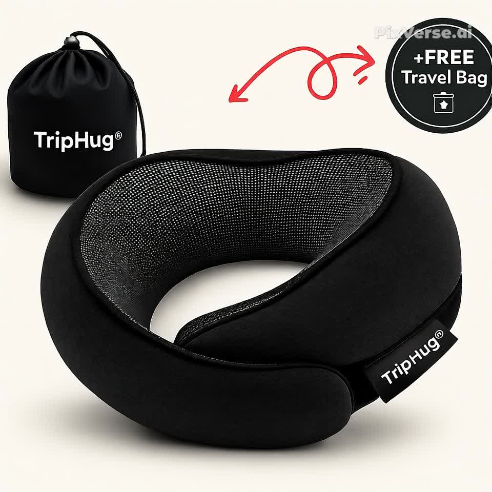 TripHug™ Travel Pillow – Black