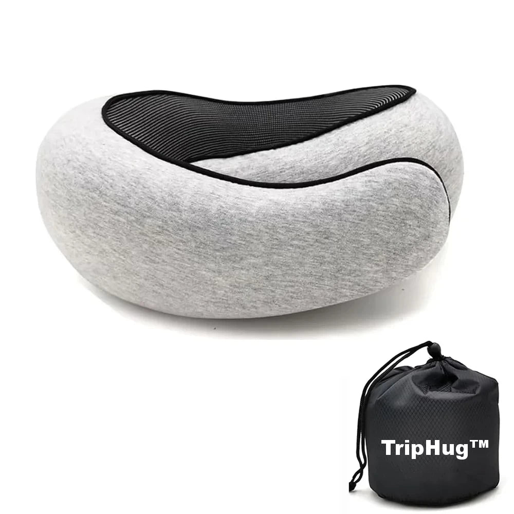 TripHug™ Travel Pillow – Light Gray