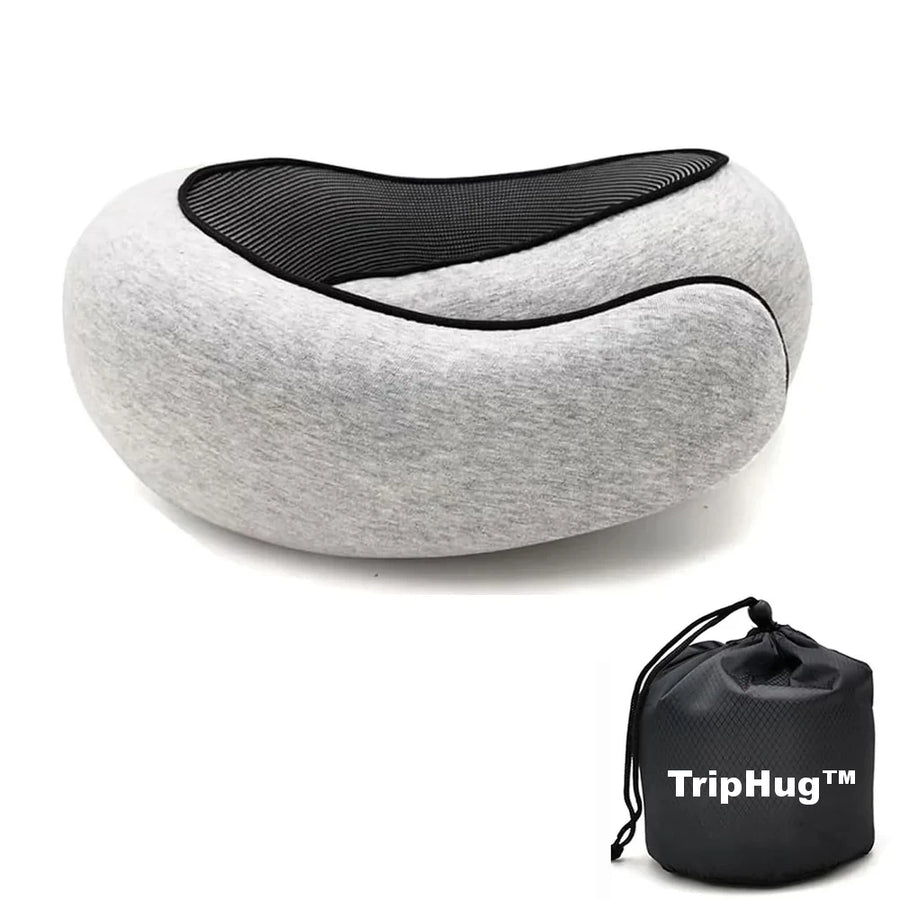 TripHug™ Travel Pillow – Light Gray