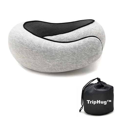 TripHug™ Travel Pillow – Light Gray