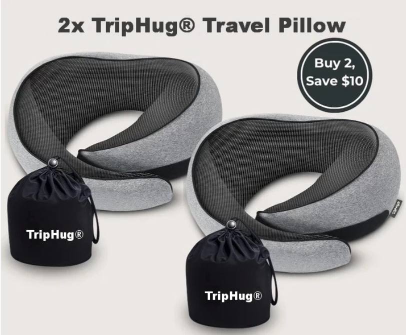 TripHug™ Travel Pillow – Dark Gray